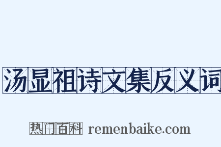汤显祖诗文集反义词是什么意思的图片
